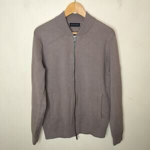 Elie Tahari Full Zip Cardigan Jacket Stretchy Taupe Pockets